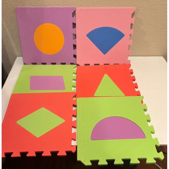 Foam Interlocking Play Mat With Geometric Shapes & Bright Colors For Kids - Picture 5 of 8